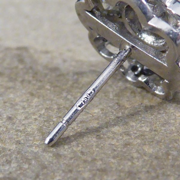 2.50ct Total Diamond Flower Cluster Earrings in 18ct White Gold
