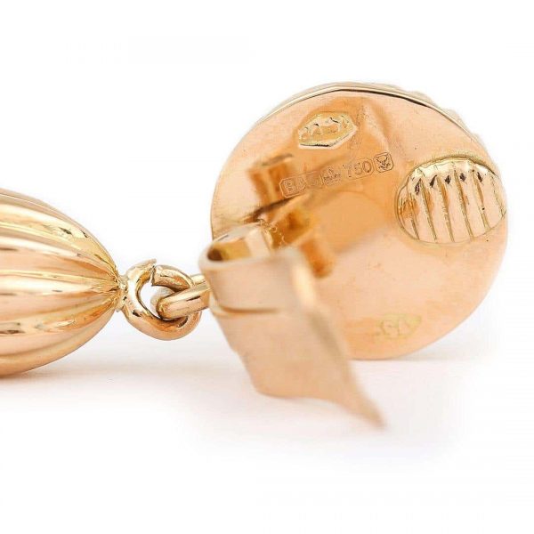18 Carat Yellow Gold Tassel Clip On Earrings