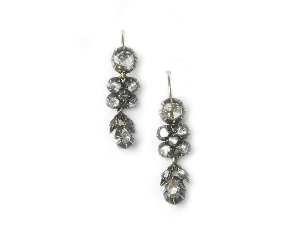 Antique Georgian Rose Cut Diamond Earrings