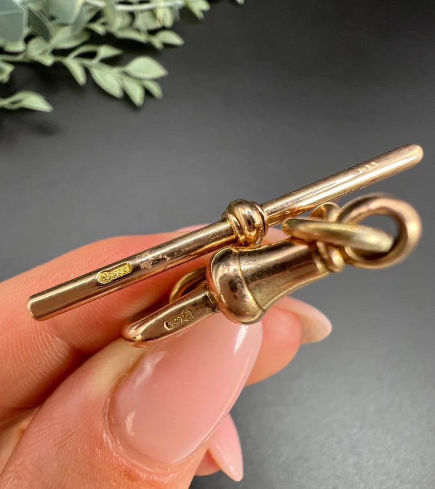 Victorian 15 Carat Rose Gold Curb Link Albert Bracelet