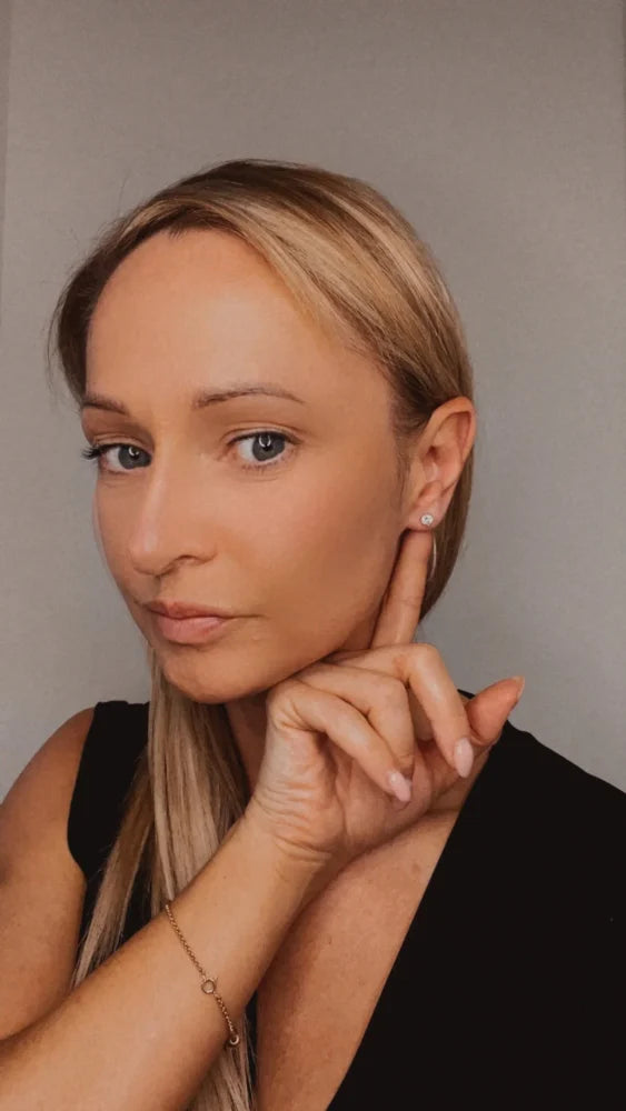 Modern Diamond Stud Earrings In 18 Carat White Gold