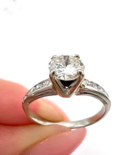 Vintage Platinum 0.50 Carat Diamond Engagement Ring, Circa 1940