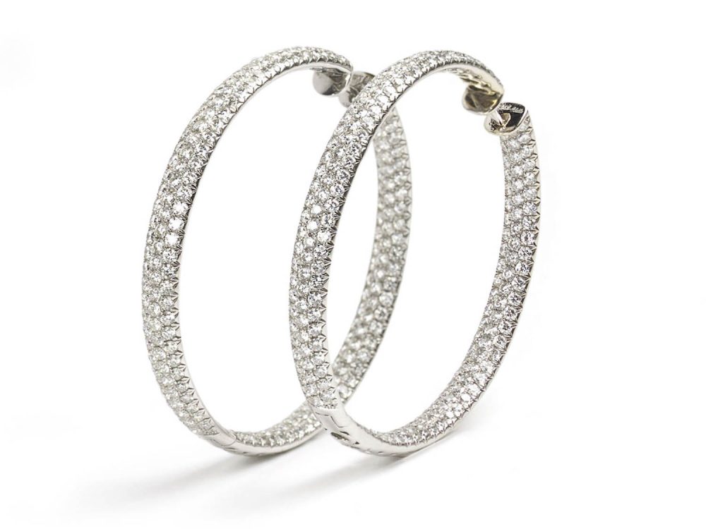 Diamond Gold Hoop Earrings