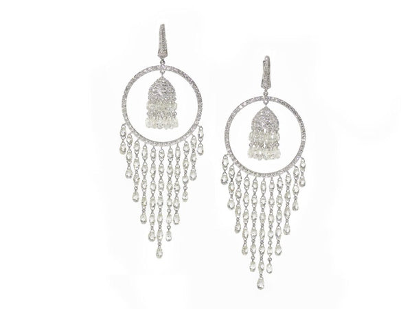 Diamond Briolette Drop Earrings