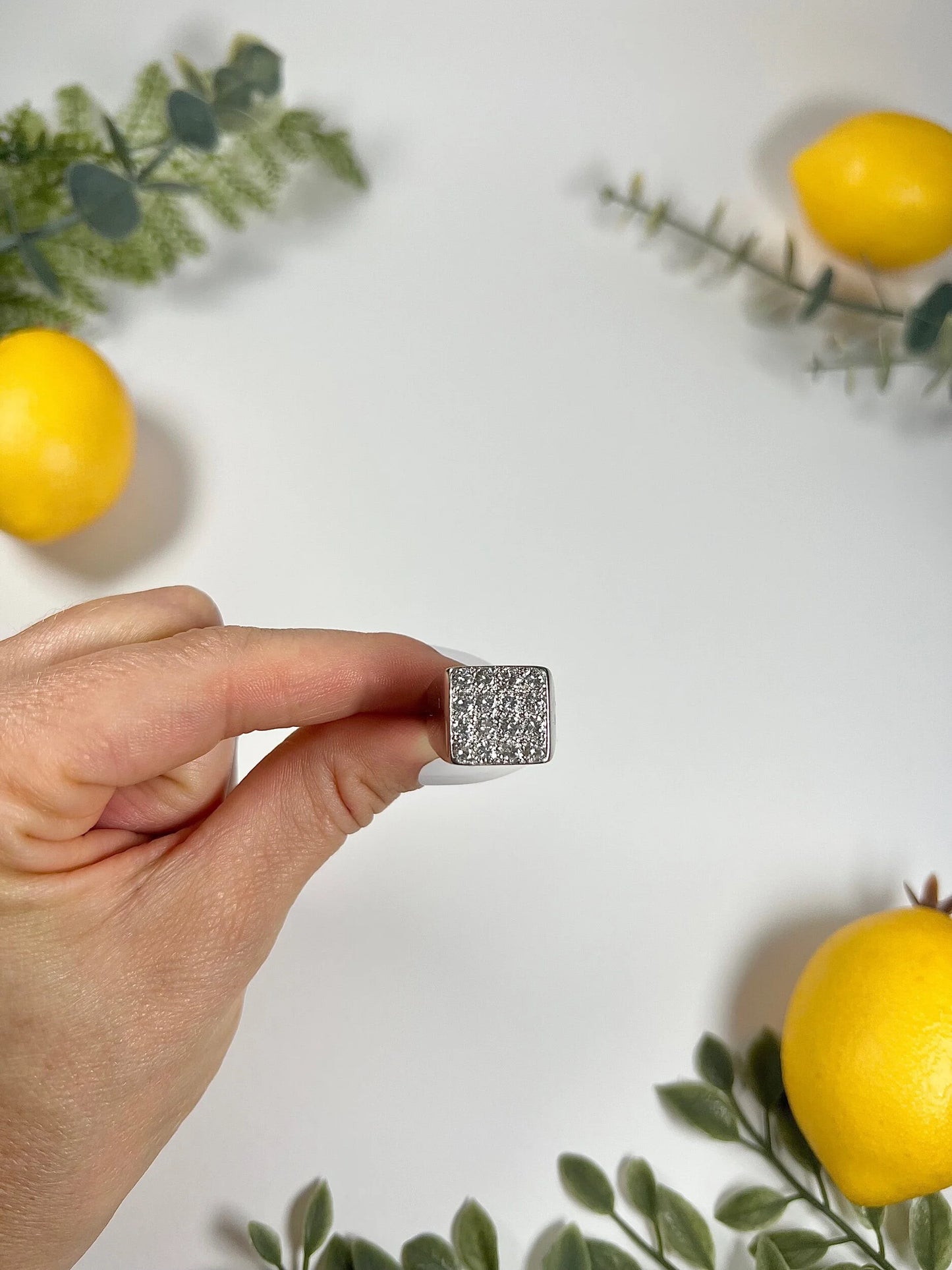Vintage French 18 Carat White Gold Square Diamond Ring, 1.50 Carats, Circa 1970