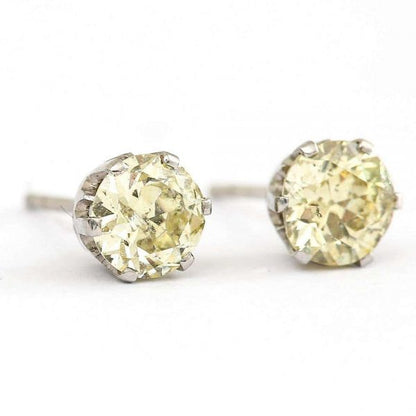 Vintage 18ct White Gold 1.12ct Diamond Stud Earrings, circa 1970s