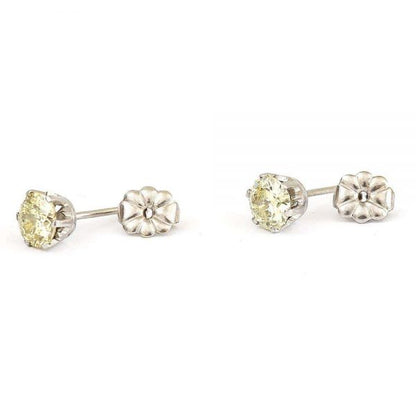 Vintage 18ct White Gold 1.12ct Diamond Stud Earrings, circa 1970s
