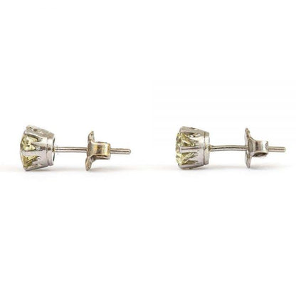 Vintage 18ct White Gold 1.12ct Diamond Stud Earrings, circa 1970s