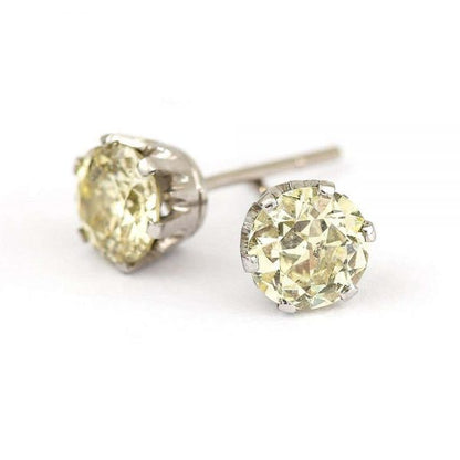 Vintage 18ct White Gold 1.12ct Diamond Stud Earrings, circa 1970s