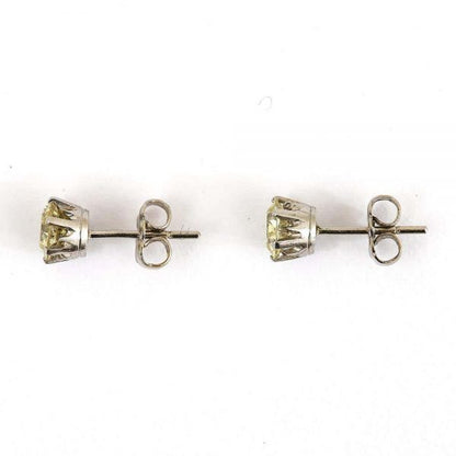 Vintage 18ct White Gold 1.12ct Diamond Stud Earrings, circa 1970s