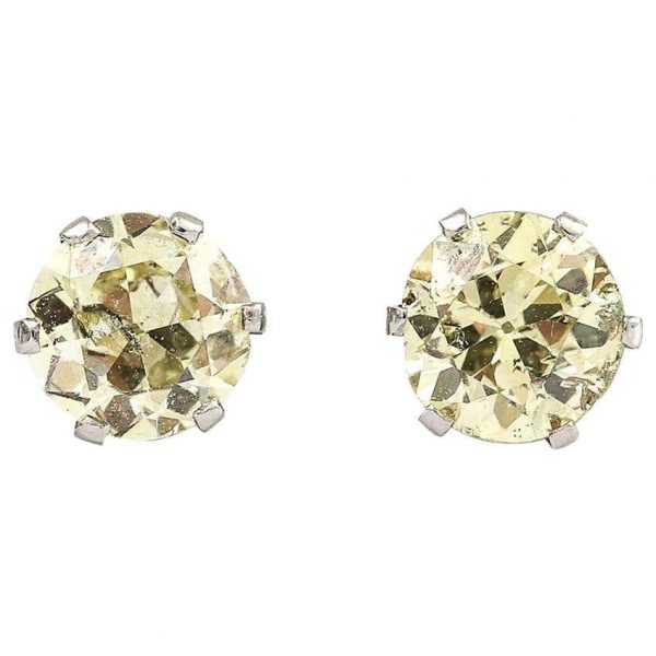 Vintage 18ct White Gold 1.12ct Diamond Stud Earrings, circa 1970s