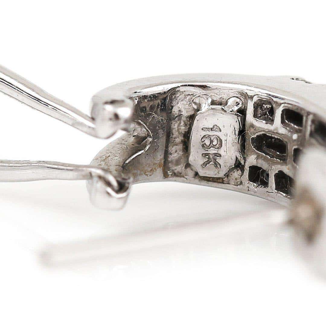 Contemporary 18ct White Gold Baguette Cut Diamond Hoop Earrings