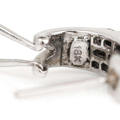 Contemporary 18ct White Gold Baguette Cut Diamond Hoop Earrings