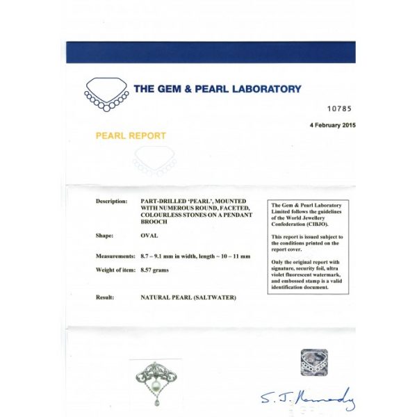 EDWARDIAN PEARL & DIAMOND BROOCH PENDANT