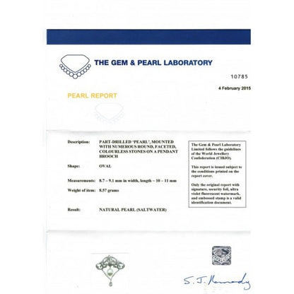 EDWARDIAN PEARL & DIAMOND BROOCH PENDANT