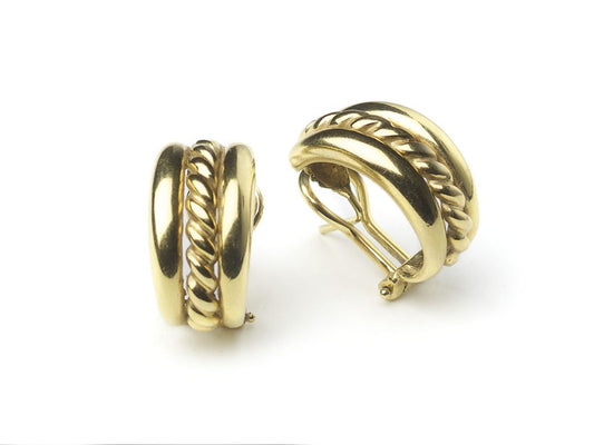 Vintage Gold Half Hoop Earrings