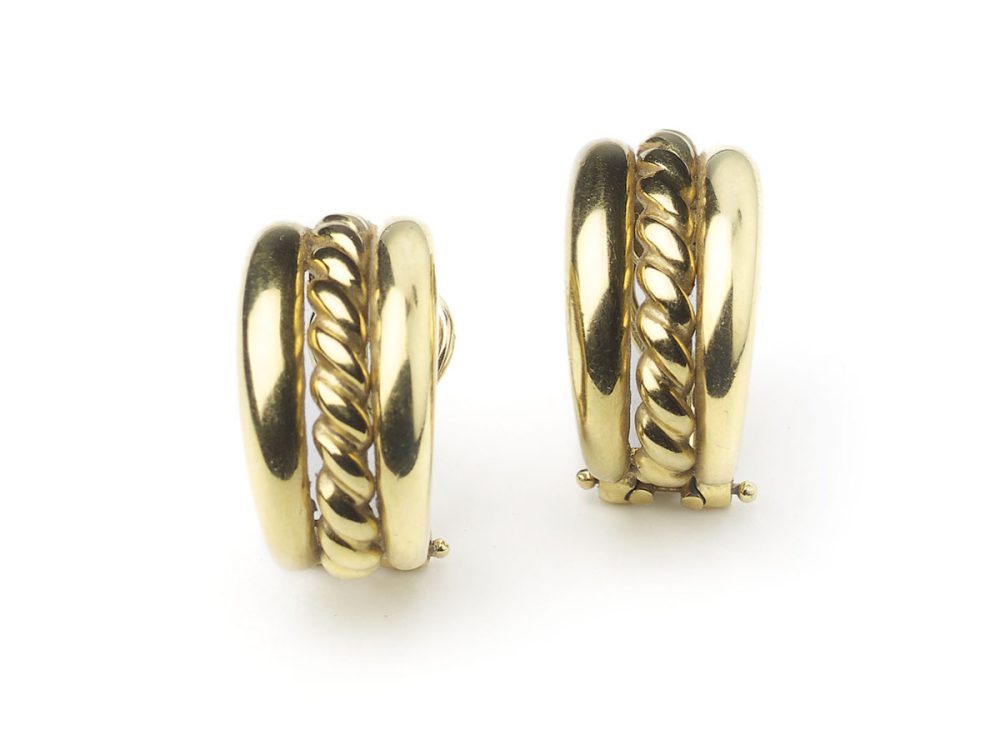 Vintage Gold Half Hoop Earrings