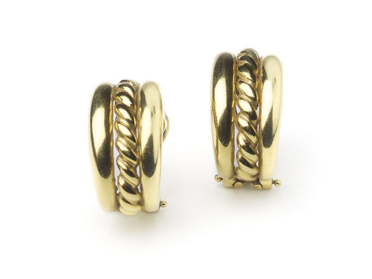 Vintage Gold Half Hoop Earrings