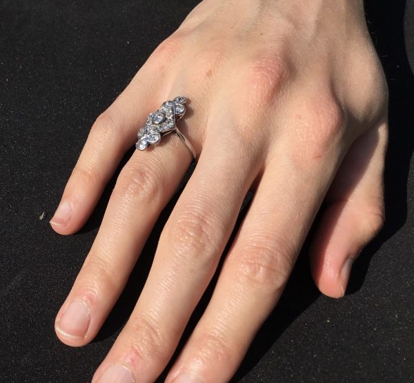Art Deco Diamond Plaque Ring Platinum C.1925