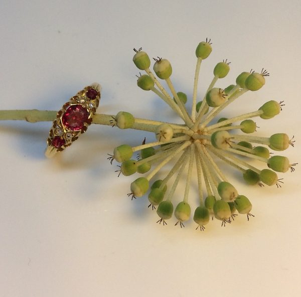 Antique Victorian 1.02ct Ruby and Rose Cut Diamond Ring