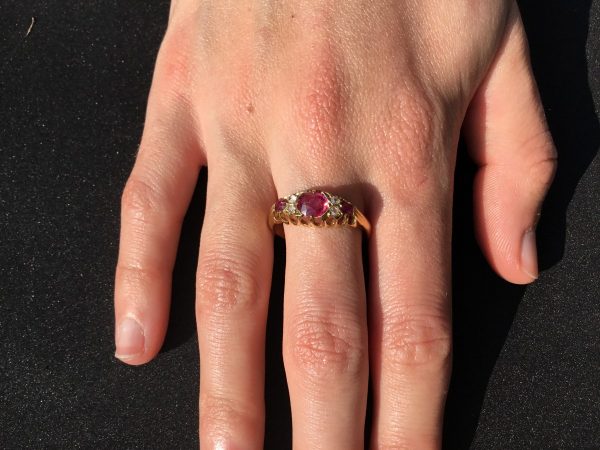 Antique Victorian 1.02ct Ruby and Rose Cut Diamond Ring