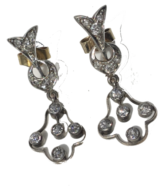 Antique Edwardian Diamond Drop Earrings
