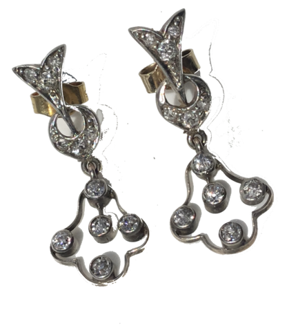 Antique Edwardian Diamond Drop Earrings