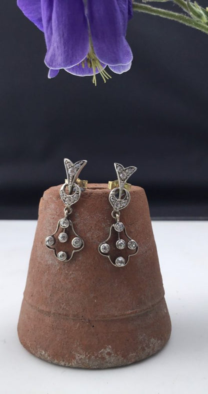 Antique Edwardian Diamond Drop Earrings