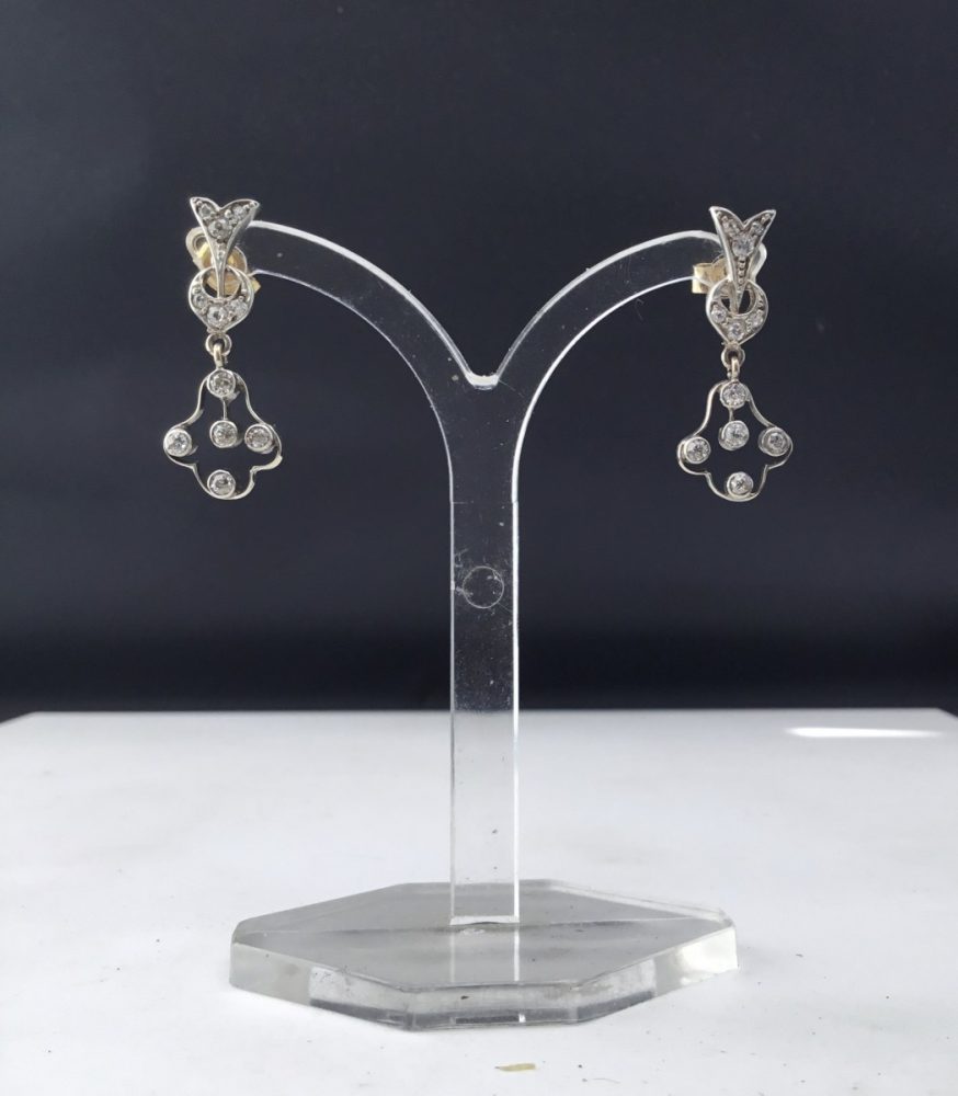 Antique Edwardian Diamond Drop Earrings