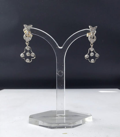 Antique Edwardian Diamond Drop Earrings