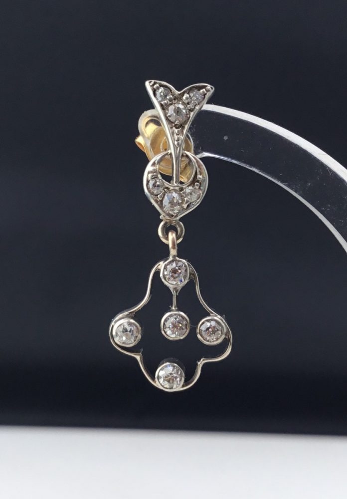 Antique Edwardian Diamond Drop Earrings
