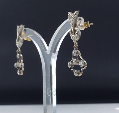 Antique Edwardian Diamond Drop Earrings