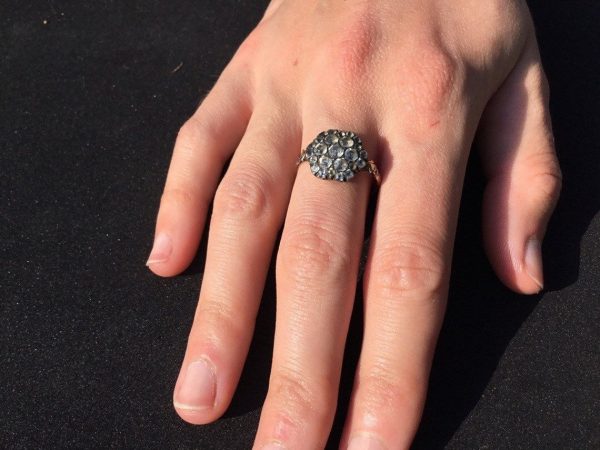 Rare Antique Georgian Paste Set Gold Ring