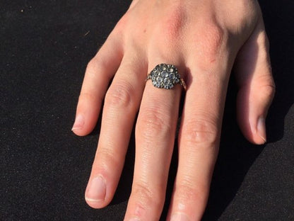 Rare Antique Georgian Paste Set Gold Ring