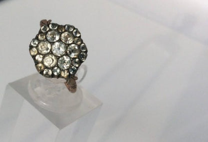 Rare Antique Georgian Paste Set Gold Ring