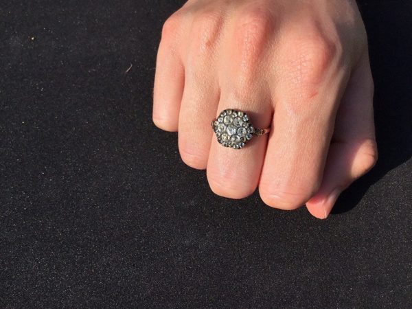 Rare Antique Georgian Paste Set Gold Ring