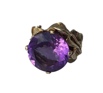Vintage Strellman Amethyst Gold Cocktail Ring