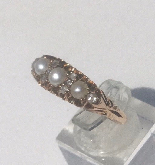 Pearl and Diamond Antique Victorian Ring