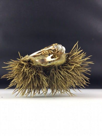 Pearl and Diamond Antique Victorian Ring