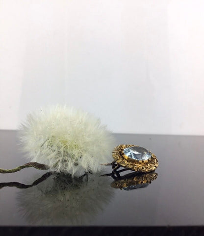 Antique Late Georgian Regency Aquamarine Brooch in 18 Carat Gold Floral Setting