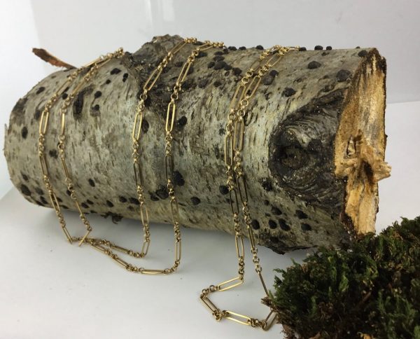 Antique Edwardian Gold Fancy Long Guard Chain Necklace