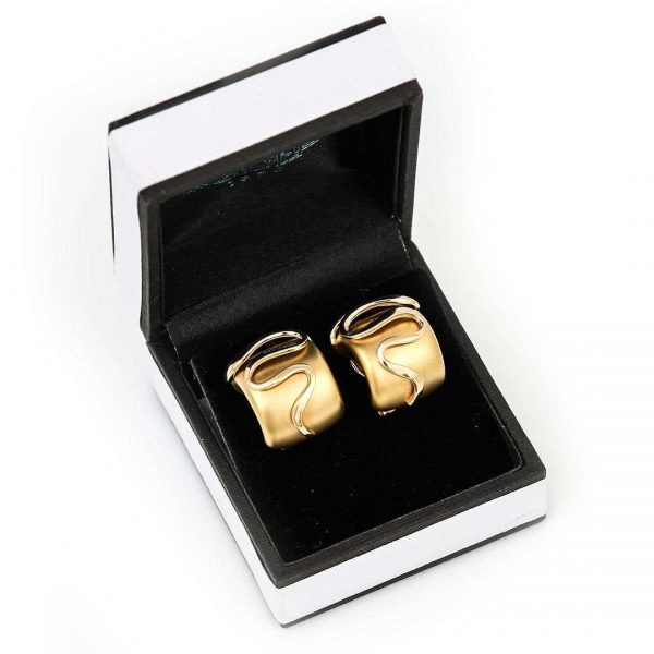 Contemporary French 18ct Gold Serpent Design Hoop Earrings, Circa 1999