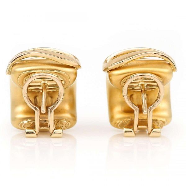 Contemporary French 18ct Gold Serpent Design Hoop Earrings, Circa 1999