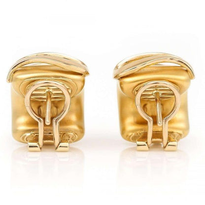 Contemporary French 18ct Gold Serpent Design Hoop Earrings, Circa 1999