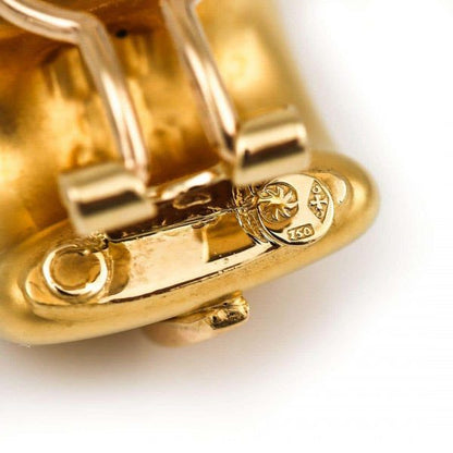 Contemporary French 18ct Gold Serpent Design Hoop Earrings, Circa 1999