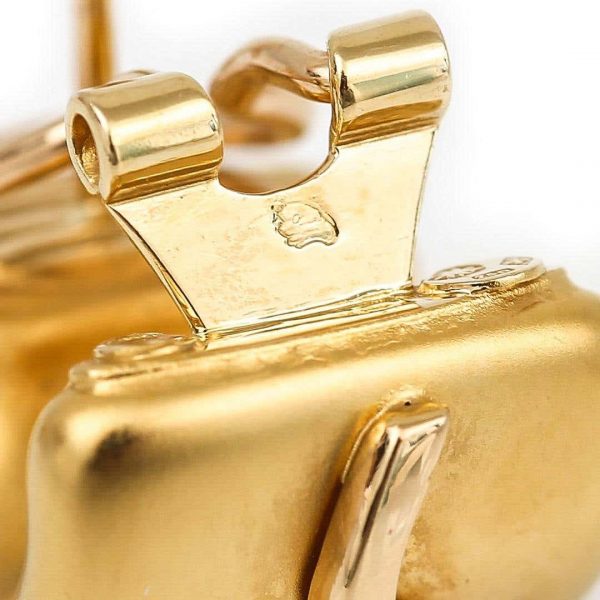 Contemporary French 18ct Gold Serpent Design Hoop Earrings, Circa 1999