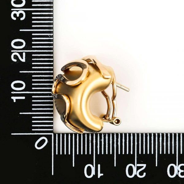 Contemporary French 18ct Gold Serpent Design Hoop Earrings, Circa 1999