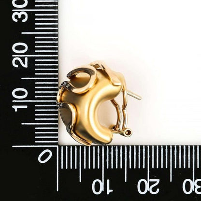 Contemporary French 18ct Gold Serpent Design Hoop Earrings, Circa 1999