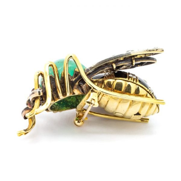 EMERALD BEE BROOCH