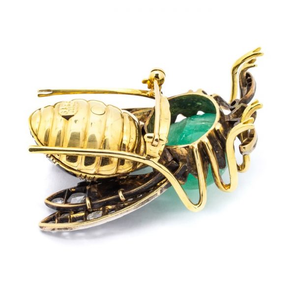 EMERALD BEE BROOCH